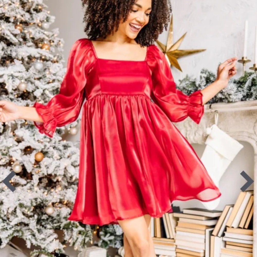 Red babydoll dress